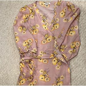 Beautiful Madewell spring dress, wraparound style.